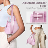 Stylish Blue Mini Gym Bag & Travel Tote - Compact Duffel with Wet Pocket, Luggage Sleeve & Multiple Compartments - Front View