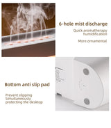 Black 300ml Ultrasonic Aroma Diffuser with Cracked Light Design - Cool Mist Humidifier for Home and Office - Rear View