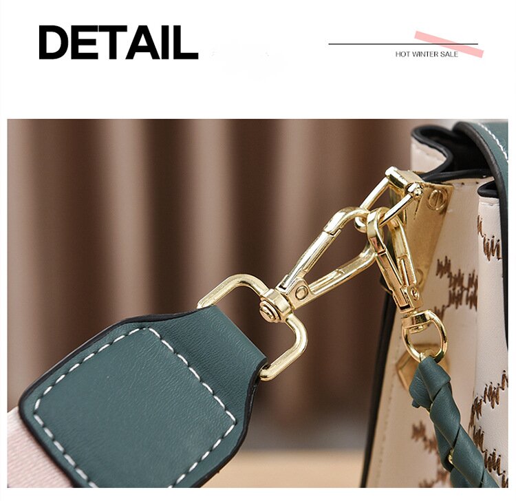 Green Stylish Korean Minimalist Crossbody Bag - Elegant Small Square Shoulder Bag with Phone Pocket