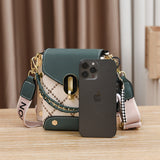 Pink Stylish Korean Minimalist Crossbody Bag - Elegant Small Square Shoulder Bag with Phone Pocket - Front View