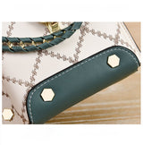 White Stylish Korean Minimalist Crossbody Bag - Elegant Small Square Shoulder Bag with Phone Pocket - Top-Down View