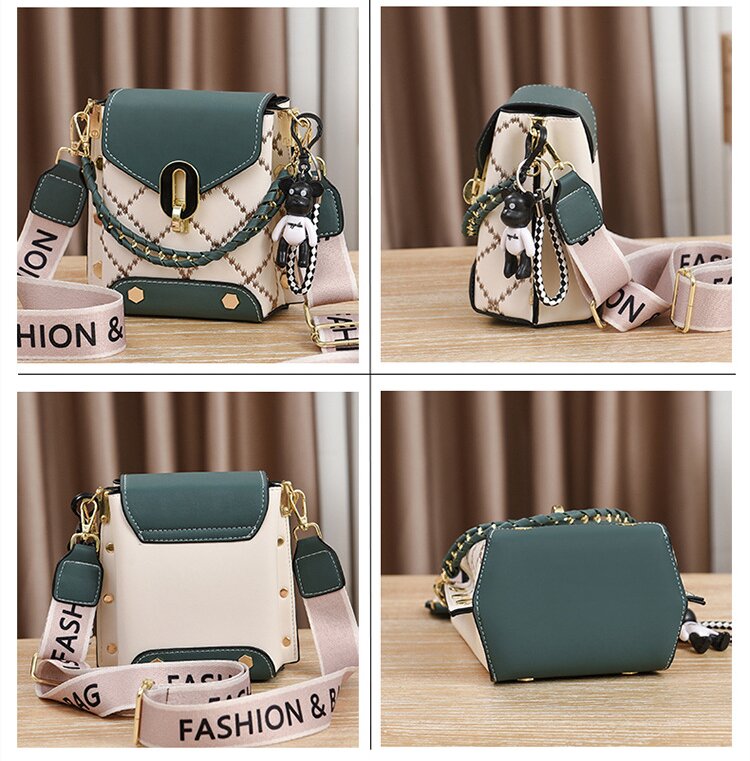 Brown Stylish Korean Minimalist Crossbody Bag - Elegant Small Square Shoulder Bag with Phone Pocket