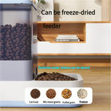 Pink 2-in-1 Automatic Pet Water and Food Dispenser - Gravity Feeder for Cats and Dogs - Side View
