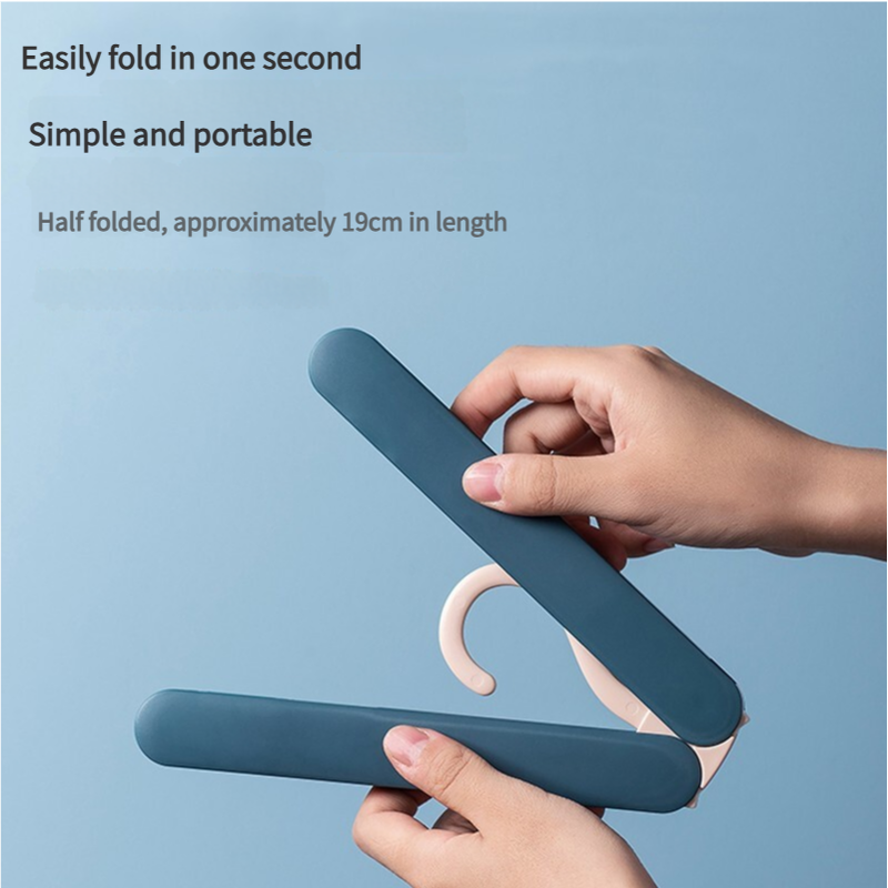 2PCS White Portable Travel Hanger with Hidden Clips - Lightweight Folding Clothes Hanger for Socks and Small Items