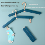 2PCS  White Portable Travel Hanger with Hidden Clips - Lightweight Folding Clothes Hanger for Socks and Small Items - Rear View