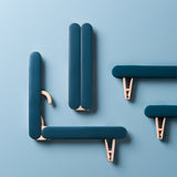 2PCS Blue Portable Travel Hanger with Hidden Clips - Lightweight Folding Clothes Hanger for Socks and Small Items - Front View