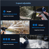 Black Portable Turbo Handheld Blower Fan - 130000RPM High-Speed Mini Fan with 5000mAh Battery - Side View