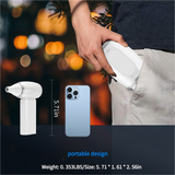Black Portable Turbo Handheld Blower Fan - 130000RPM High-Speed Mini Fan with 5000mAh Battery - Top-Down View