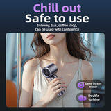 Purple Portable Handheld Fan with 120-Speed Display - USB Rechargeable Mini Cooling Fan for Outdoor Use - Front View