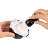 2 PCS Men's Shaving Brush Set with Lathering Bowl and Stand - Professional Beard Grooming Kit for Wet Shaving - Side View