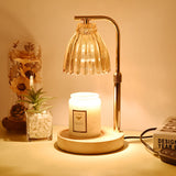 Gold Wrought Iron Candle Warmer Lamp with Halogen Bulb - Adjustable Scented Candle Melter for Home Decor - Side View