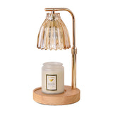 Gold Wrought Iron Candle Warmer Lamp with Halogen Bulb - Adjustable Scented Candle Melter for Home Decor - Top-Down View