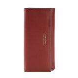 Deep Red PU Slim Wallet with Polyester Interior - Stylish Clutch for Cards and Cash