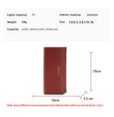 Deep Red PU Slim Wallet with Polyester Interior - Stylish Clutch for Cards and Cash