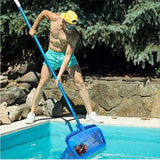 Blue Deep-Water Pool Skimming Net - Durable Cleaning Tool for Pool Maintenance (Pole not included) - Top-Down View