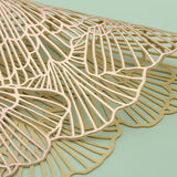 Gold Elegant Floral PVC Placemats - Set of 8, Durable & Stylish Table Mats (38cm) - Side View
