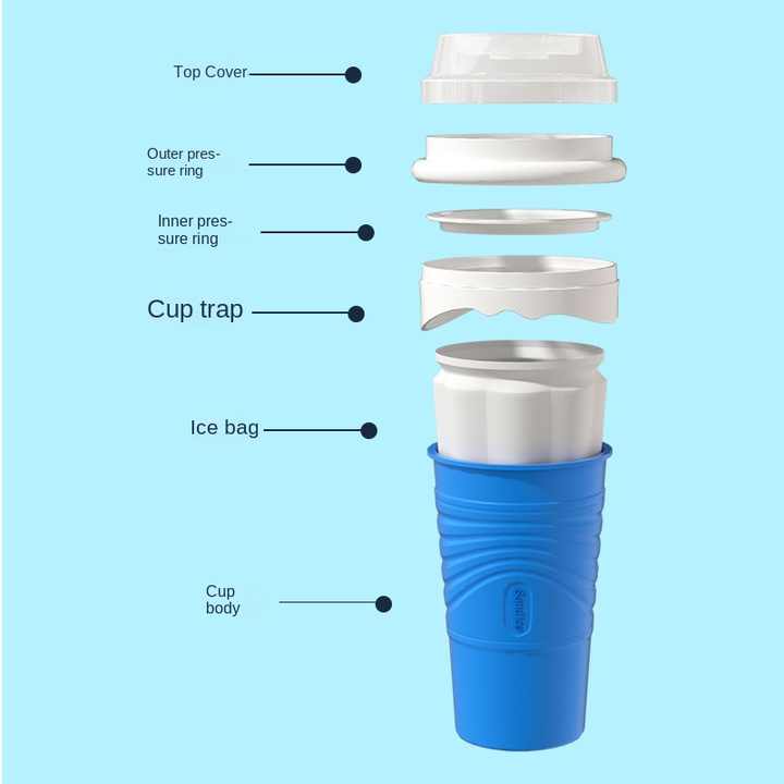 Rose Red Cool Summer Slushie Cup - 500ml Quick-Freeze Smoothie Maker with Straw