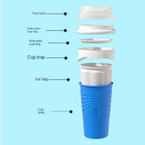 Rose Red Cool Summer Slushie Cup - 500ml Quick-Freeze Smoothie Maker with Straw - 45-Degree Angle