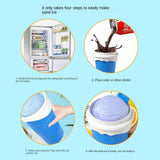 Rose Red Cool Summer Slushie Cup - 500ml Quick-Freeze Smoothie Maker with Straw - Rear View