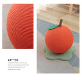 Adorable Orange-Shaped Cat Scratcher - Durable Sisal & Soft Base (Large size: 30x30x33cm) - Front View