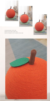 Adorable Orange-Shaped Cat Scratcher - Durable Sisal & Soft Base (Large size: 30x30x33cm) - Top-Down View