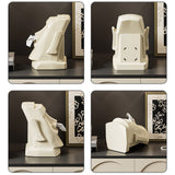 Cream White Versatile Desktop Headphone Stand & Tissue Box (23.5x17x14.5cm) - Top-Down View