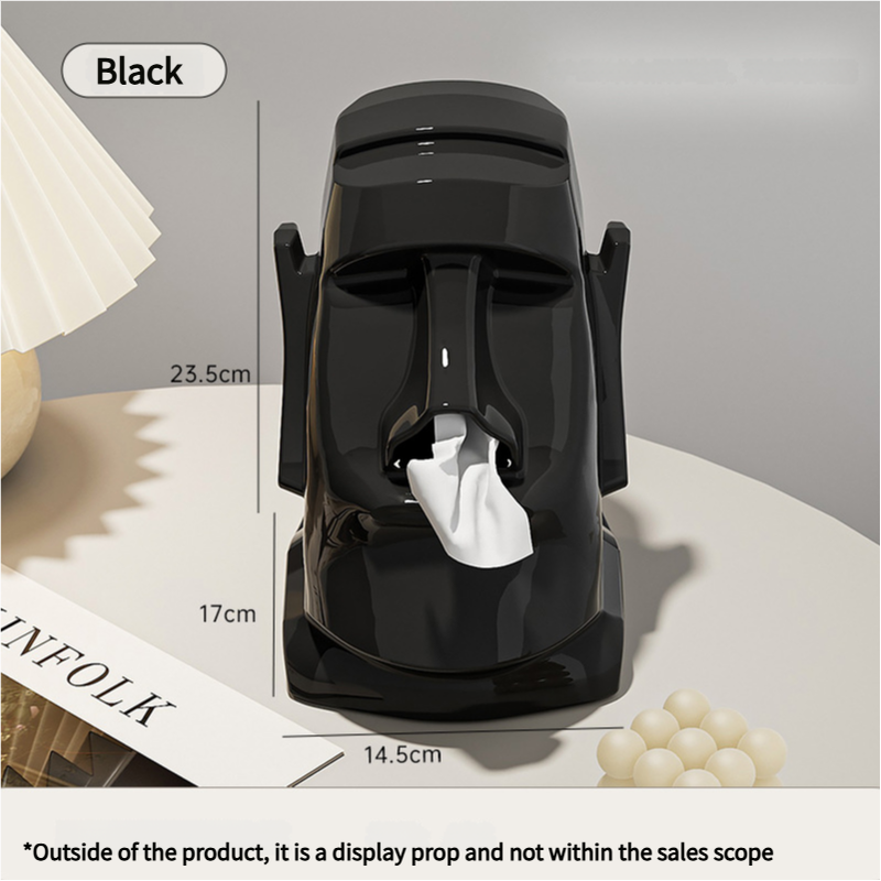 Black Versatile Desktop Headphone Stand & Tissue Box (23.5x17x14.5cm)