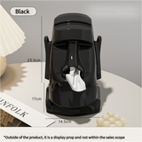 Black Versatile Desktop Headphone Stand & Tissue Box (23.5x17x14.5cm)