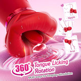 Purple Lips Vibrating Stimulator - Dual-Action Suction & Licking Massager for Women - Front View