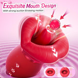 Purple Lips Vibrating Stimulator - Dual-Action Suction & Licking Massager for Women - Side View