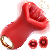 Luxurious Big Mouth Tongue-Licking Vibrator - Multi-Function Adult Massager for Women - Rear View