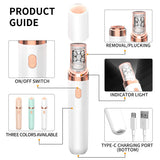 White 2-in-1 Mini Electric Shaver and Hair Removal Device for Women - Top-Down View