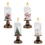 (A set of four) Festive Christmas Candle Lights with Snow Globe Decor - Perfect Creative Holiday Gift - Top-Down View
