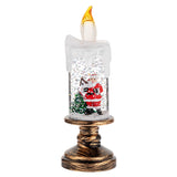 (A set of four) Festive Christmas Candle Lights with Snow Globe Decor - Perfect Creative Holiday Gift - 45-Degree Angle