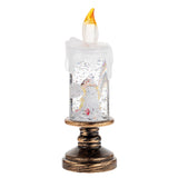 (A set of four) Festive Christmas Candle Lights with Snow Globe Decor - Perfect Creative Holiday Gift - Low Angle