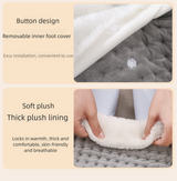 Premium Electric Foot Warmer - Fast Heating Pad with 9 Temperature Levels & 4 Timer Settings, Ultra-Soft Washable Lining for Home & Office - Rear View