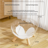 Luxury Transparent Cat Bed with Wooden Legs - Stylish Pet Nest - Top-Down View