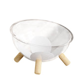 Luxury Transparent Cat Bed with Wooden Legs - Stylish Pet Nest - 45-Degree Angle