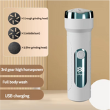 White Waterproof Electric Foot File with LED Display - Rechargeable Callus Remover - Front View