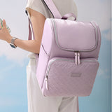 Purple Waterproof Insulated Backpack - Large Capacity Cooler Bag for Camping and Picnics - Front View