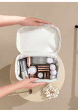 Pink Elegant 3-Piece Cosmetic Storage Set - Portable Skincare and Travel Pouch