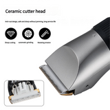 Cordless Electric Hair Clipper with LED Display - 8 Blue Adjustable Lengths - Side View