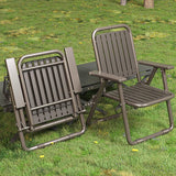 Coffee Portable Folding Chair - Outdoor Beach and Camping Recliner - Rear View