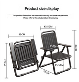 Black Portable Folding Chair - Outdoor Beach and Camping Recliner - Front View