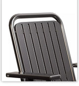 Black Portable Folding Chair - Outdoor Beach and Camping Recliner - Side View