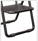 Black Portable Folding Chair - Outdoor Beach and Camping Recliner - Top-Down View
