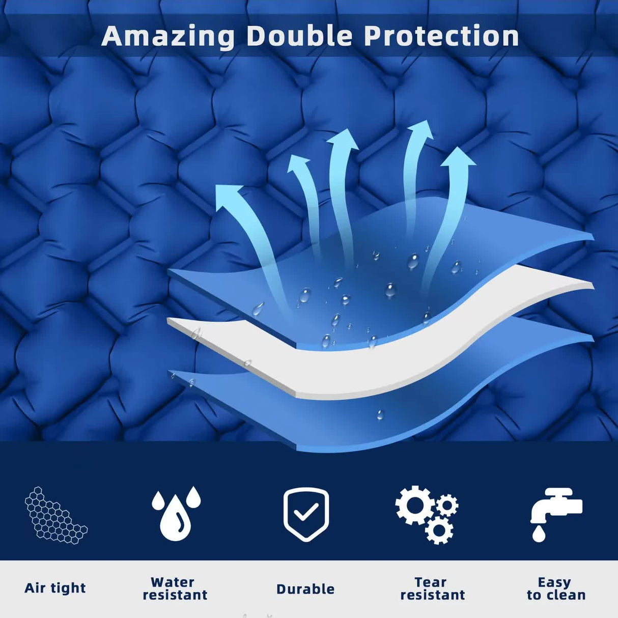 Grey Portable Outdoor Inflatable Mat - Foot-Operated Camping Sleeping Pad