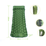 Blue Portable Outdoor Inflatable Mat - Foot-Operated Camping Sleeping Pad - Low Angle
