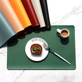5 PCS Orange Nordic Style Leather Placemat - Anti-Slip, Heat-Resistant Table Mat 30cm x 45cm - Side View