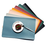 5 PCS Green Nordic Style Leather Placemat - Anti-Slip, Heat-Resistant Table Mat 30cm x 45cm